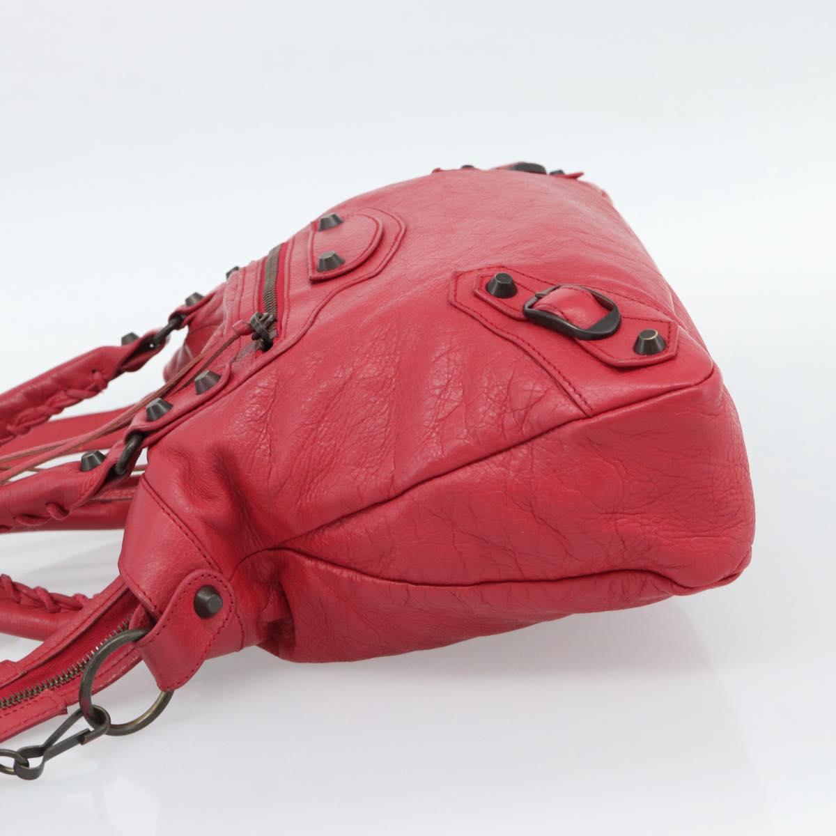 BALENCIAGA The Town Hand Bag Leather 2way Red 240579 Auth 186253M