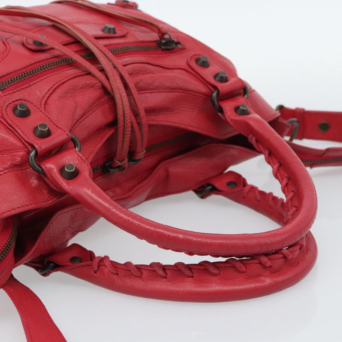 BALENCIAGA The Town Hand Bag Leather 2way Red 240579 Auth 186253M