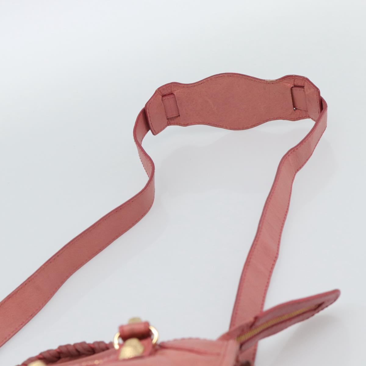 BALENCIAGA Giant Mini City Hand Bag Leather 2way Pink Gold 309544 Auth 186254M