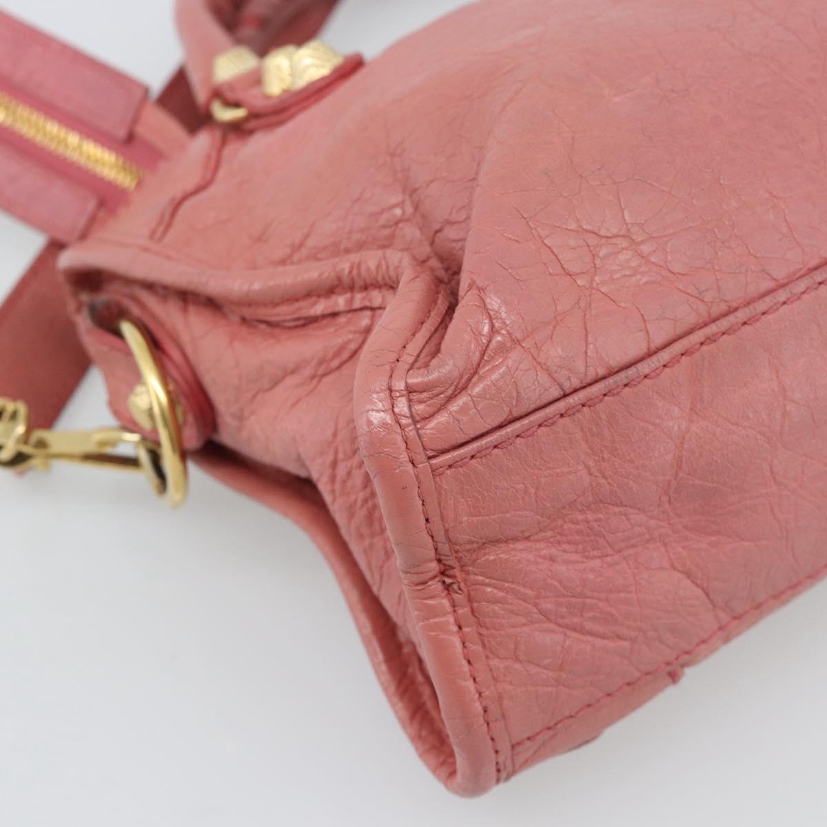 BALENCIAGA Giant Mini City Hand Bag Leather 2way Pink Gold 309544 Auth 186254M