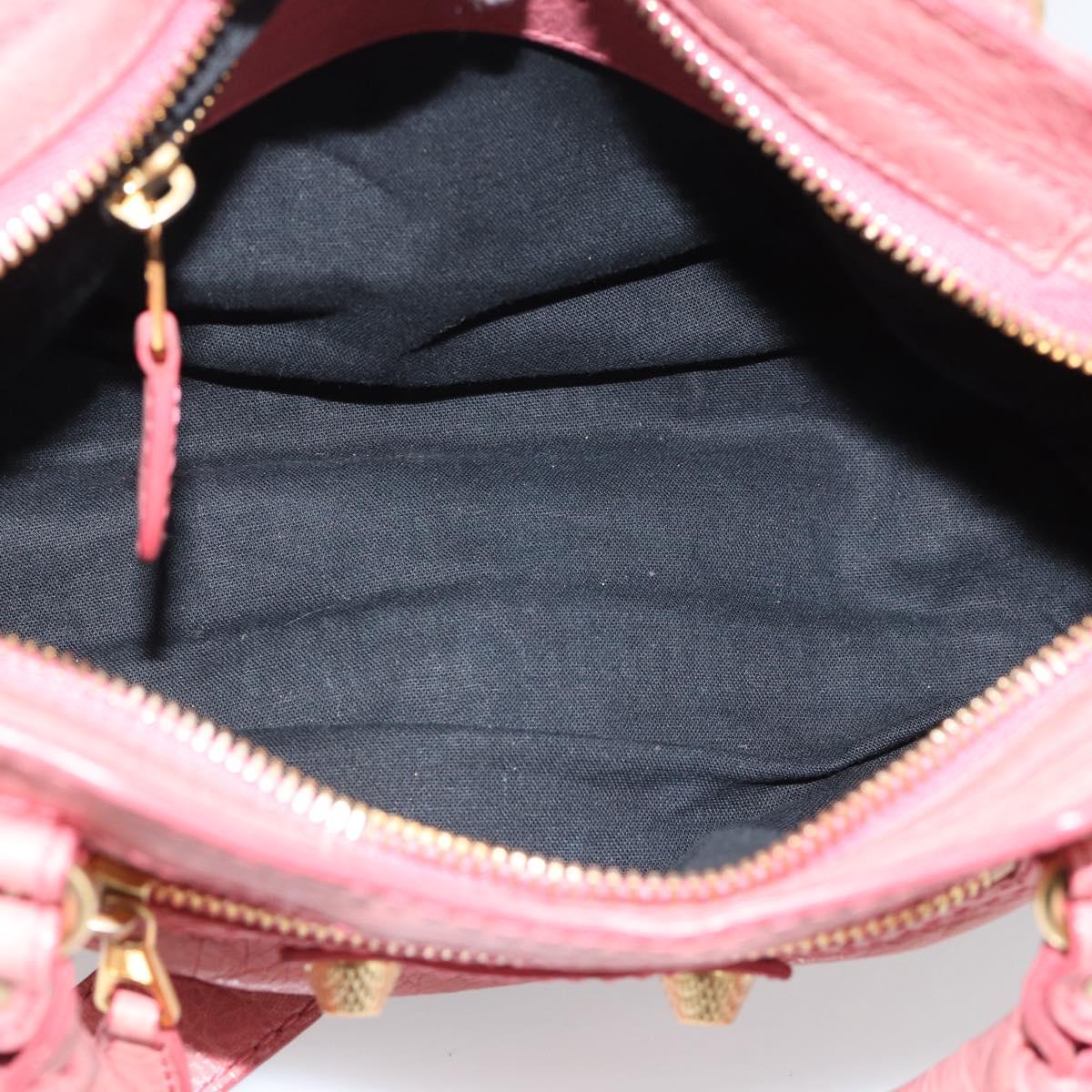 BALENCIAGA Giant Mini City Hand Bag Leather 2way Pink Gold 309544 Auth 186254M