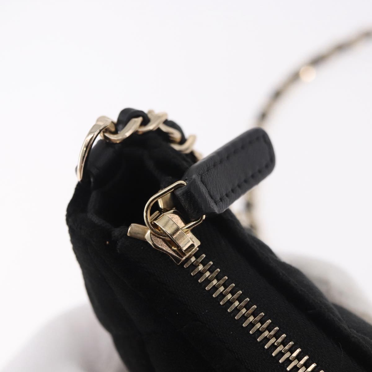 CHANEL Matelasse Chain Shoulder Bag Velor Black Gold CC Auth 186258SM
