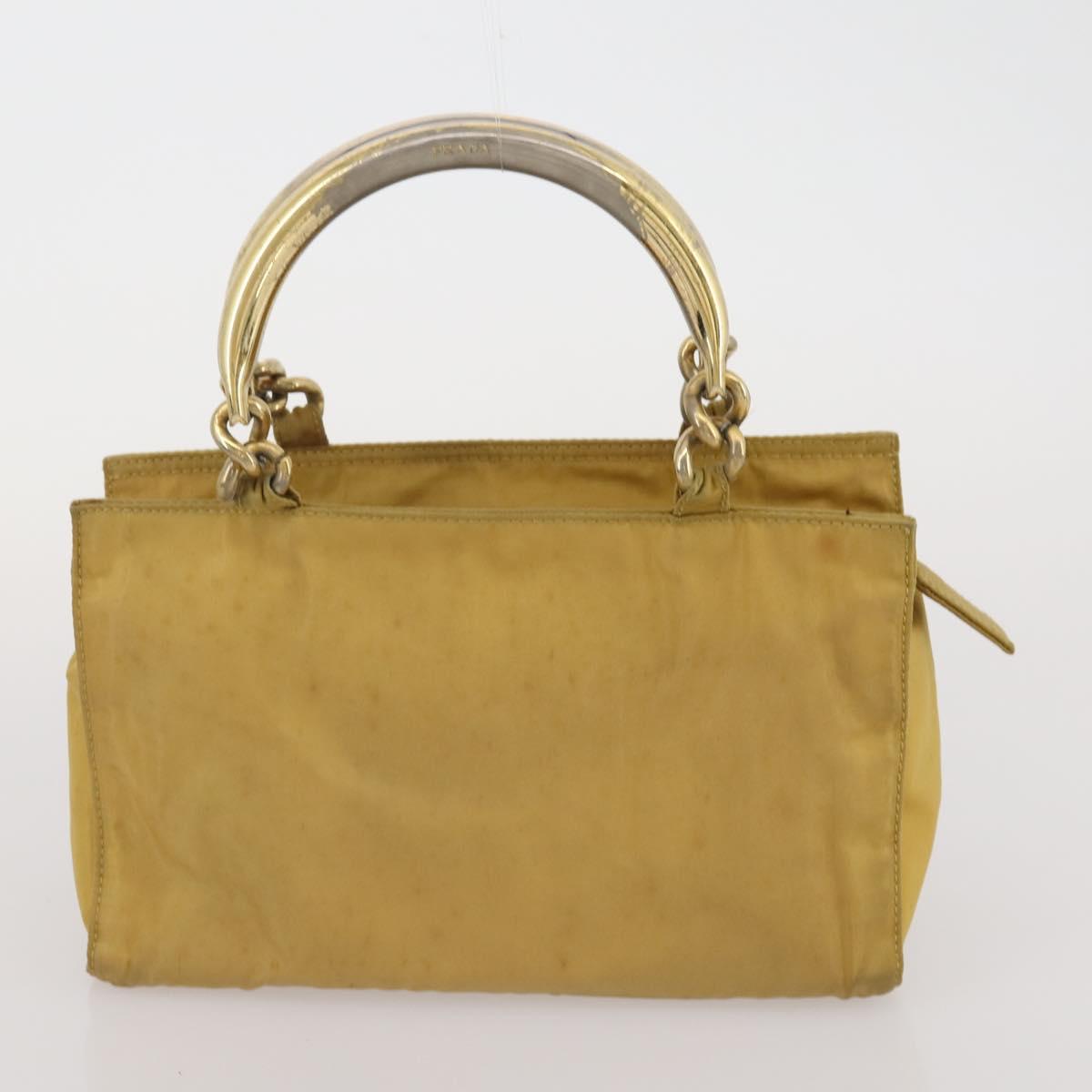 PRADA Hand Bag Nylon 2 Set Black Yellow Auth 186260