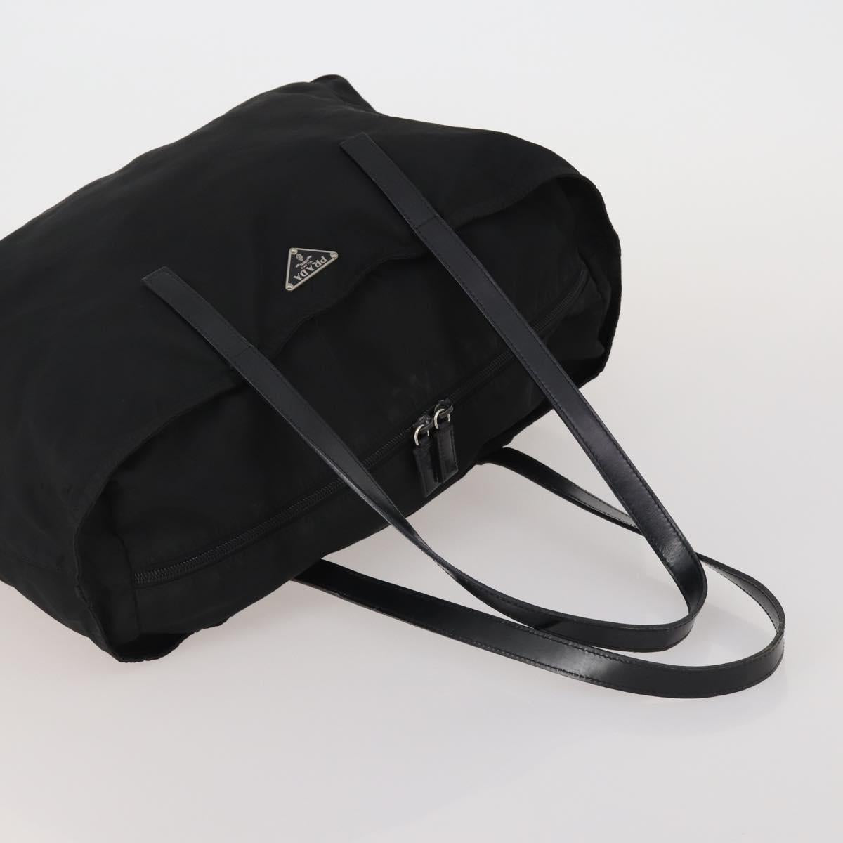 PRADA Hand Bag Nylon 2 Set Black Yellow Auth 186260