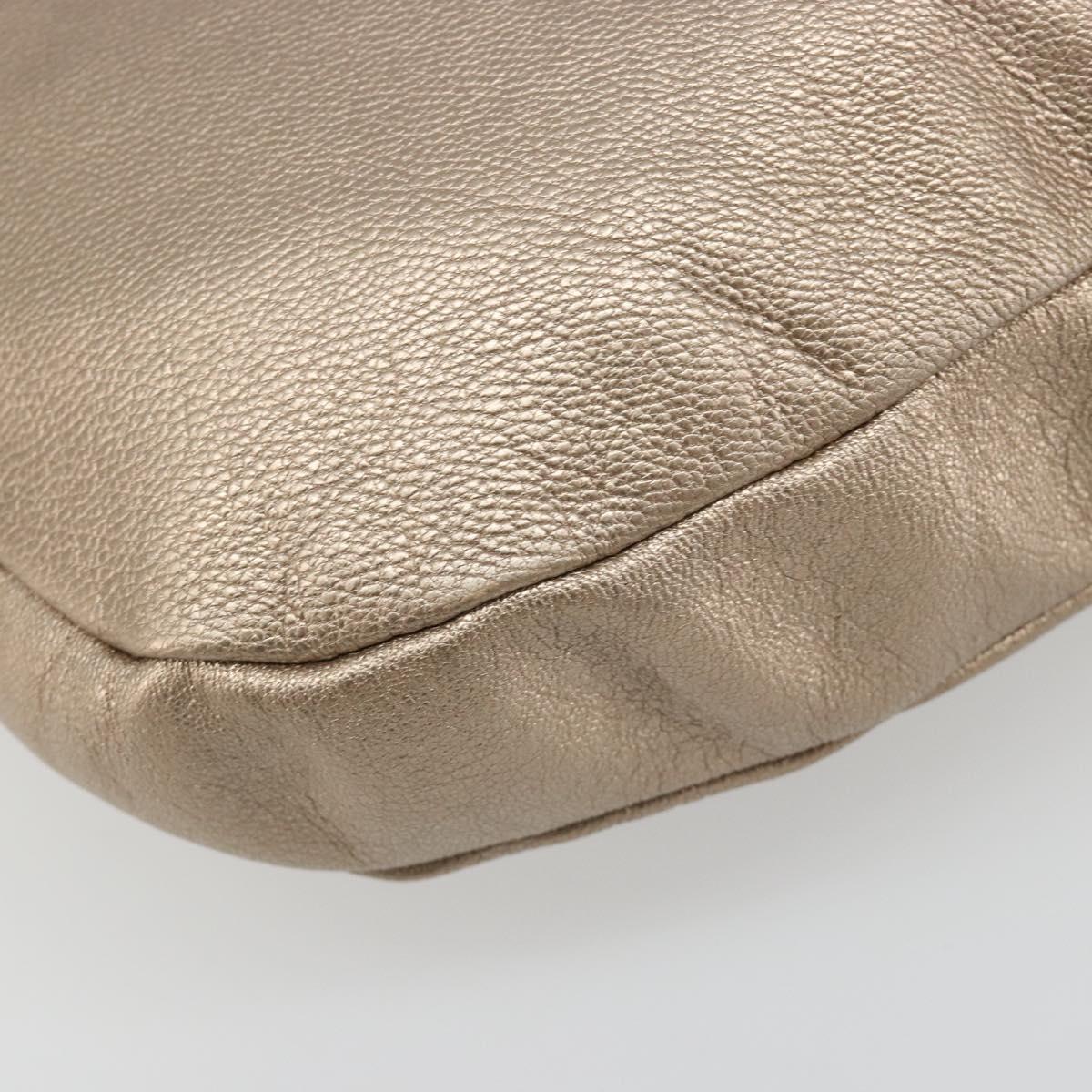 Salvatore Ferragamo Vala Shoulder Bag Leather Champagne Gold Gold Auth 186269A