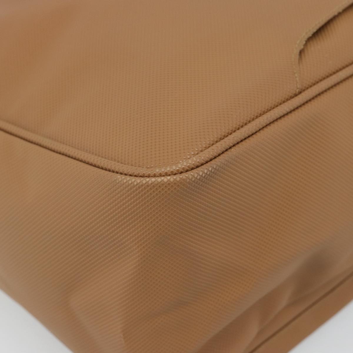 BOTTEGA VENETA Boston Bag PVC Canvas Beige Gold Auth 186272A
