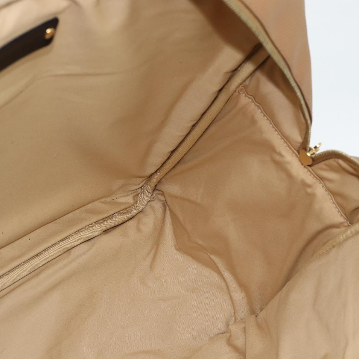 BOTTEGA VENETA Boston Bag PVC Canvas Beige Gold Auth 186272A