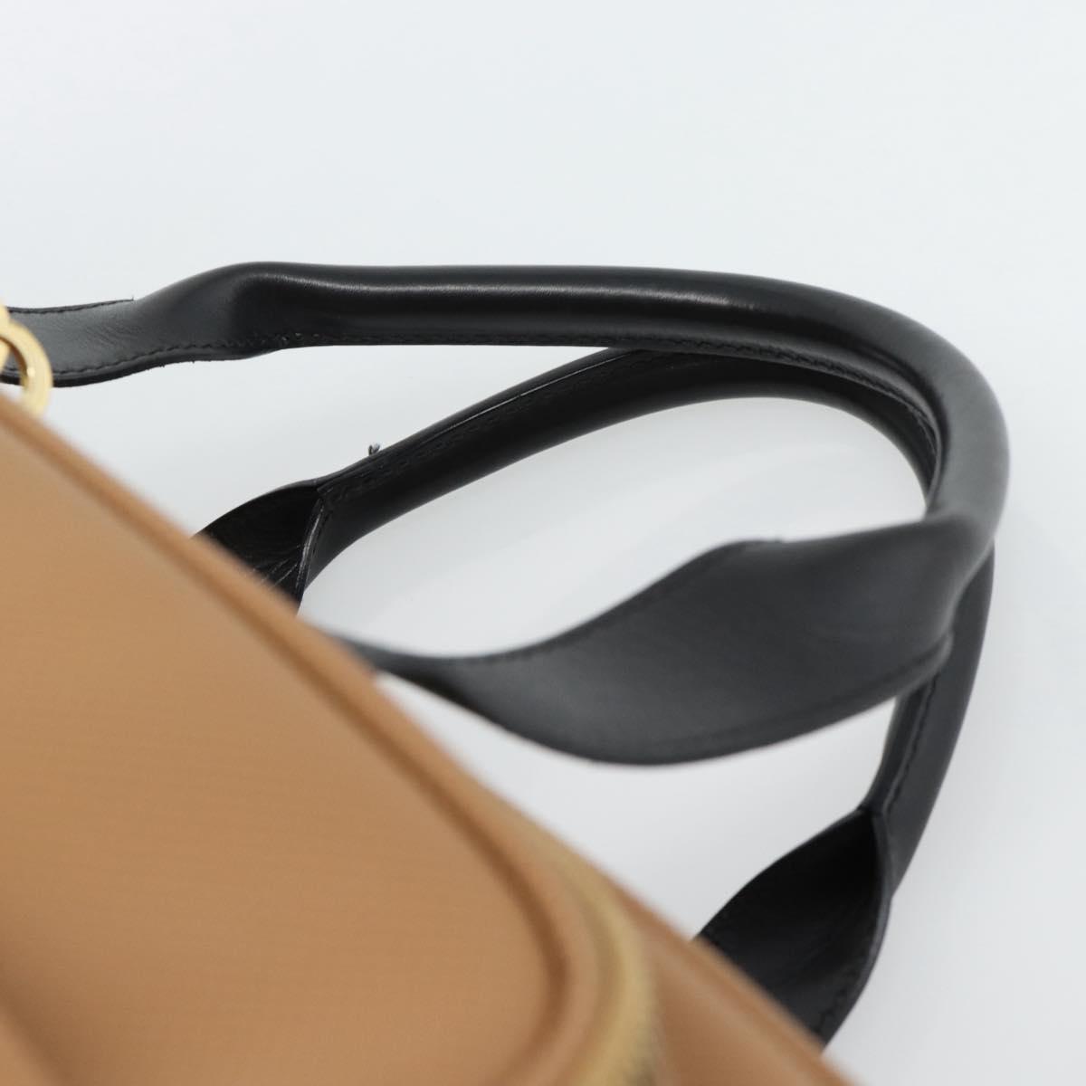 BOTTEGA VENETA Boston Bag PVC Canvas Beige Gold Auth 186272A
