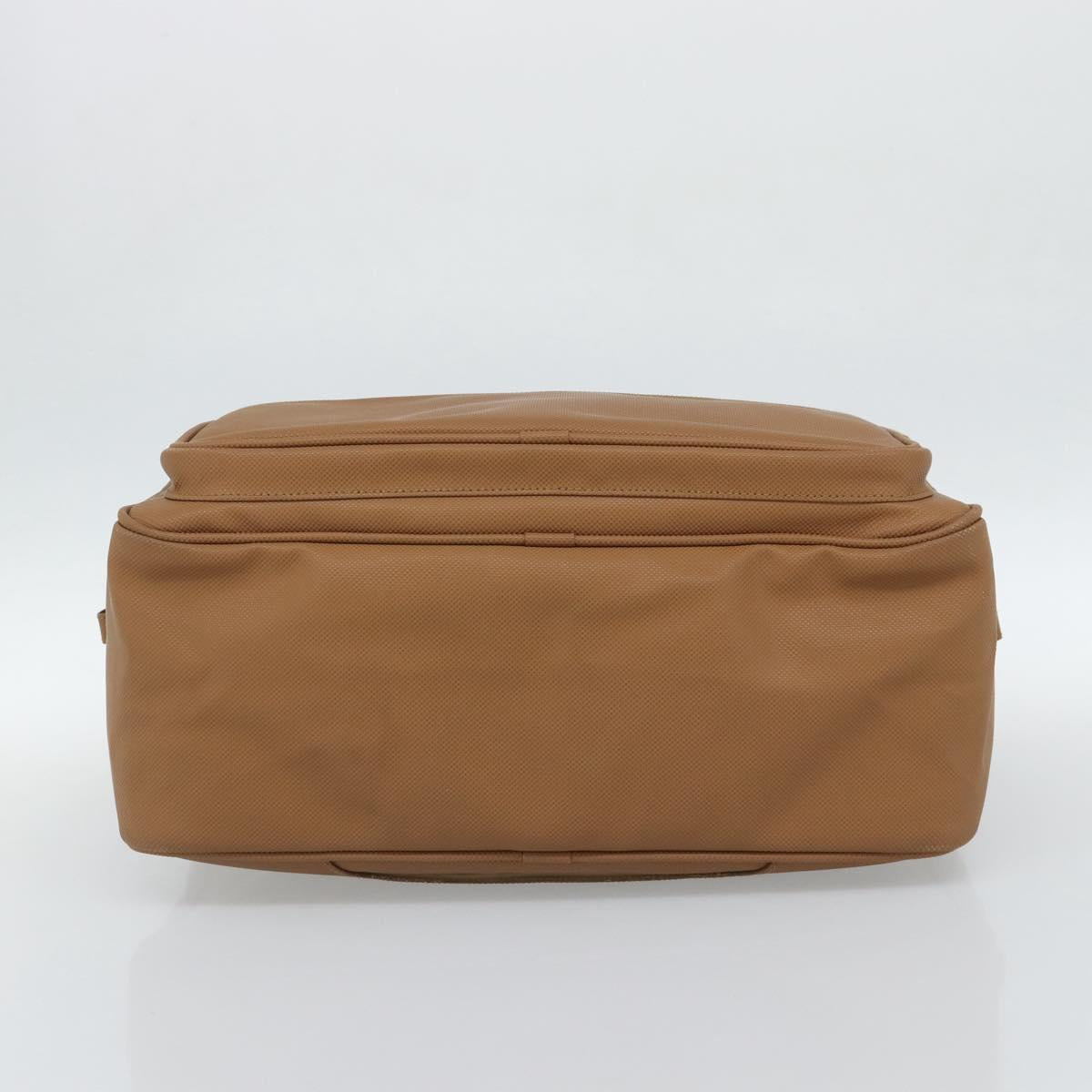 BOTTEGA VENETA Boston Bag PVC Canvas Beige Gold Auth 186272A