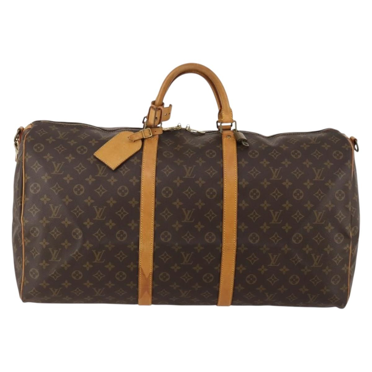 LOUIS VUITTON Monogram Keepall Bandouliere 60 Boston Bag M41412 LV Auth 186276A
