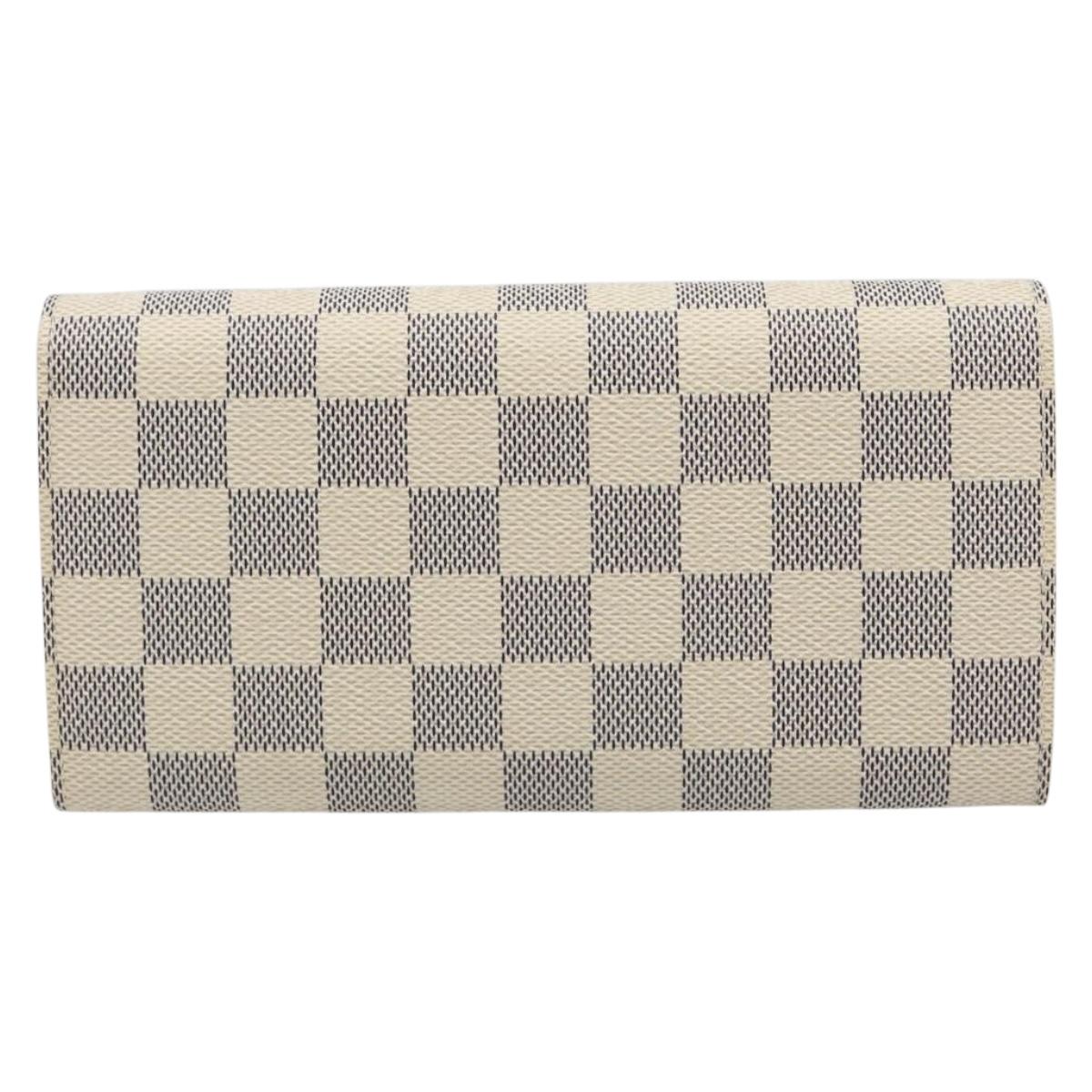 LOUIS VUITTON Damier Azur Portefeuille Sarah Long Wallet N61735 LV Auth 186278V