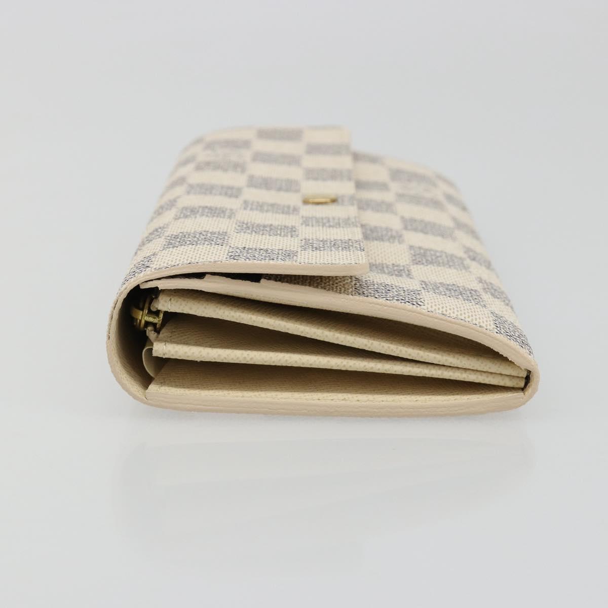LOUIS VUITTON Damier Azur Portefeuille Sarah Long Wallet N61735 LV Auth 186278V