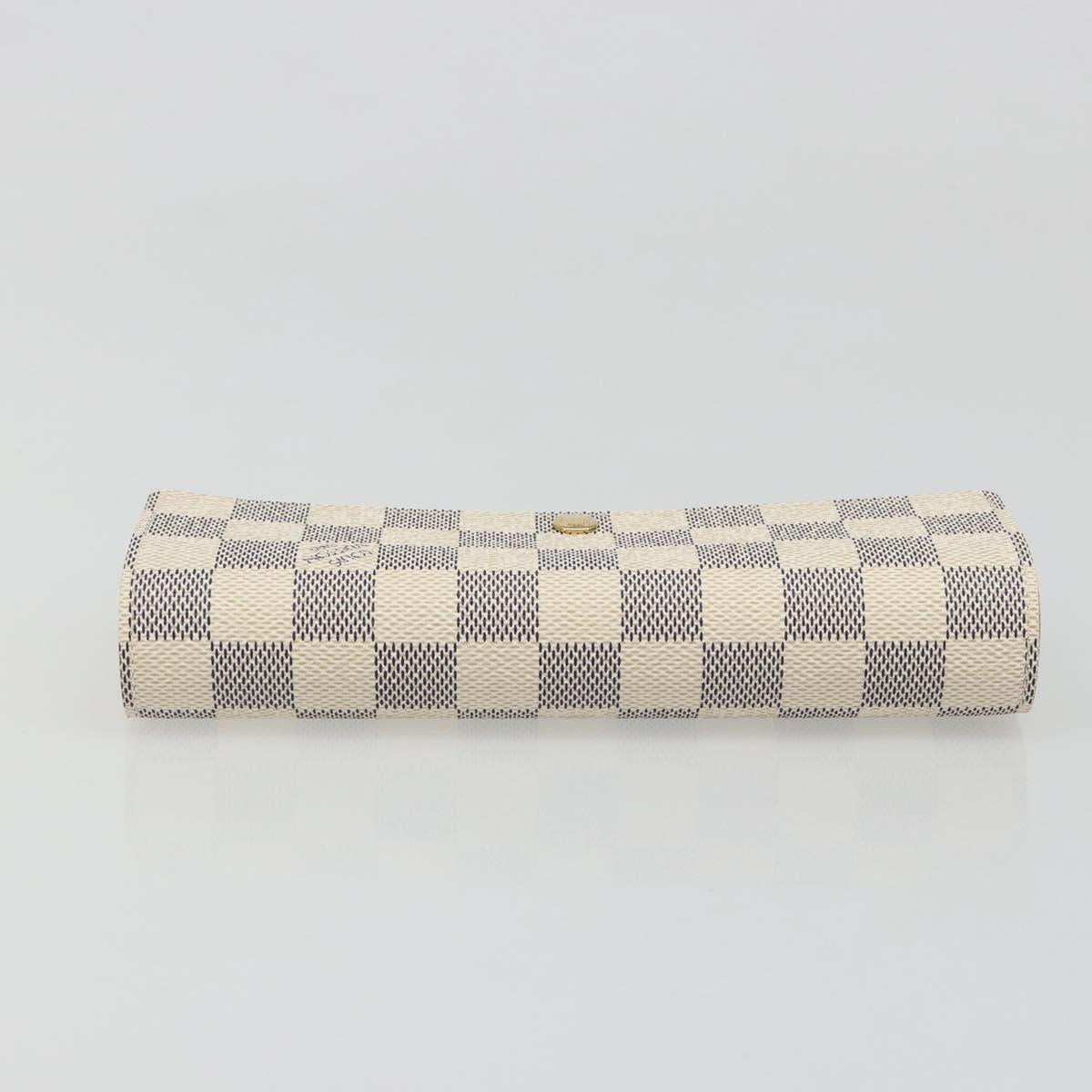 LOUIS VUITTON Damier Azur Portefeuille Sarah Long Wallet N61735 LV Auth 186278V