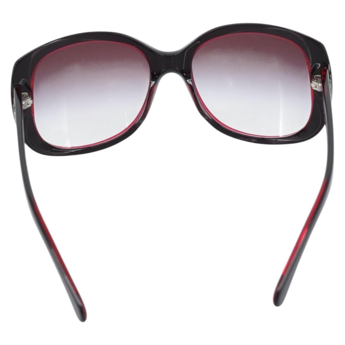 CHANEL COCO Mark Sunglasses Plastic Red CC Auth 186282M