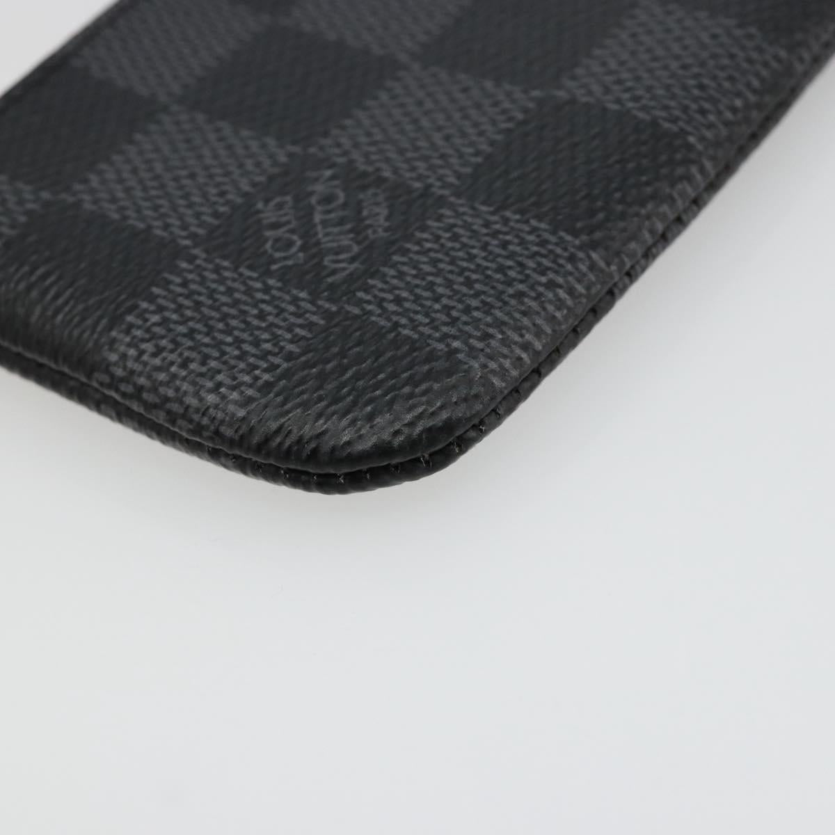 LOUIS VUITTON Damier Graphite Pochette Cles Coin Purse N61235 LV Auth 186286V