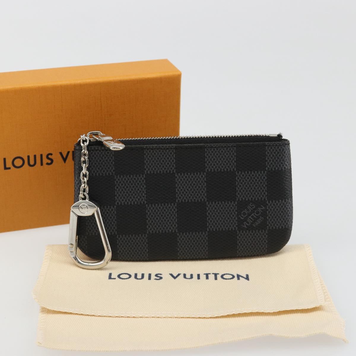 LOUIS VUITTON Damier Graphite Pochette Cles Coin Purse N61235 LV Auth 186286V
