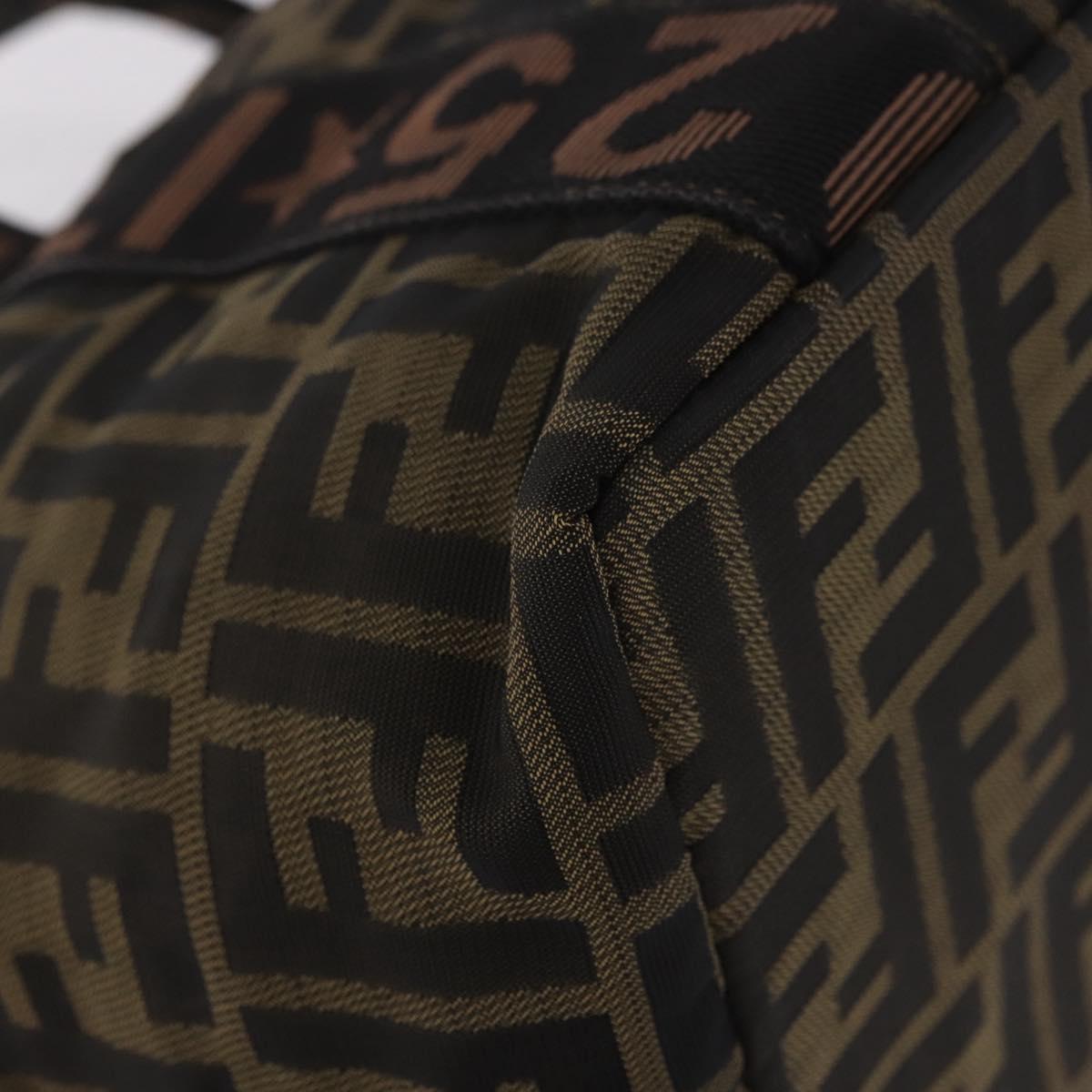FENDI Zucca Canvas Hand Bag Black Brown Auth 186292A