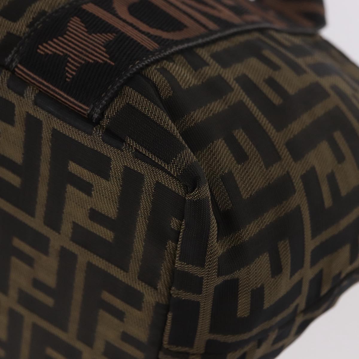 FENDI Zucca Canvas Hand Bag Black Brown Auth 186292A