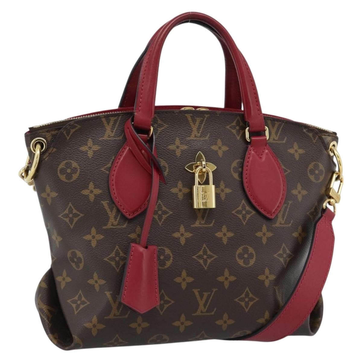 LOUIS VUITTON Monogram Flower Zip Tote PM Tote Bag Fuchsia M44350 Auth 186296A
