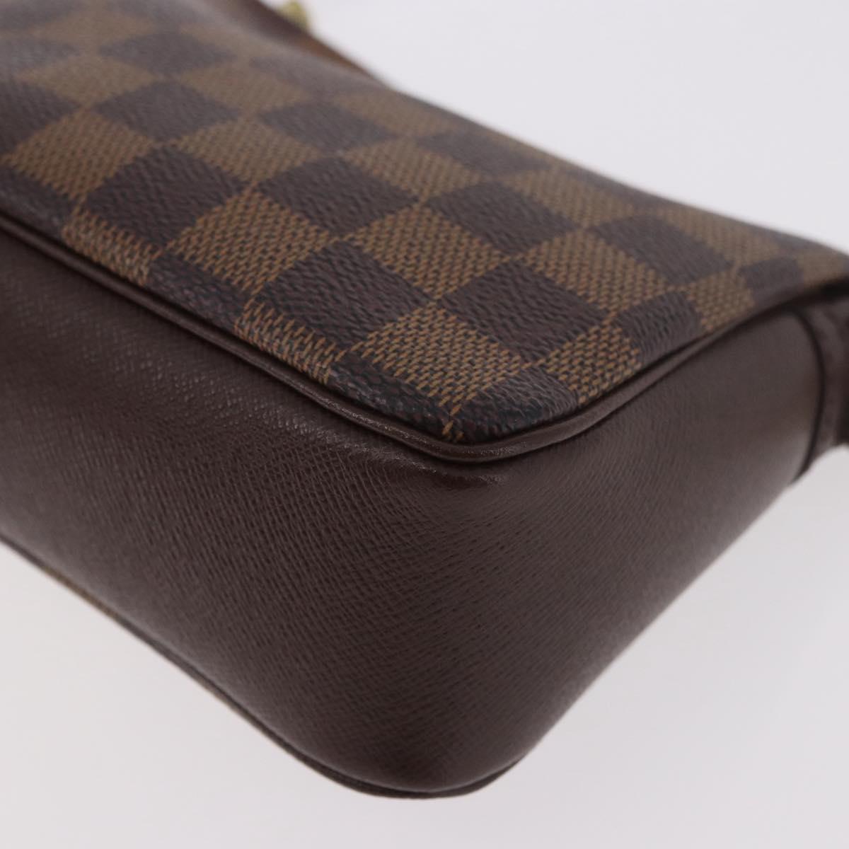 LOUIS VUITTON Damier Ebene Trousse Makeup Pouch N51982 LV Auth 186298V