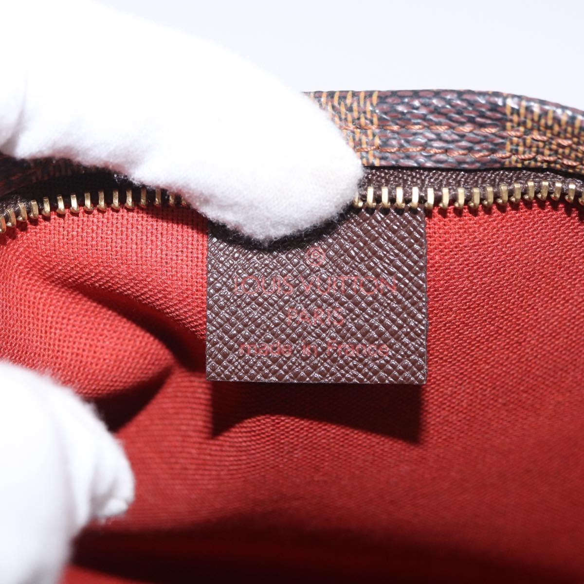 LOUIS VUITTON Damier Ebene Trousse Makeup Pouch N51982 LV Auth 186298V