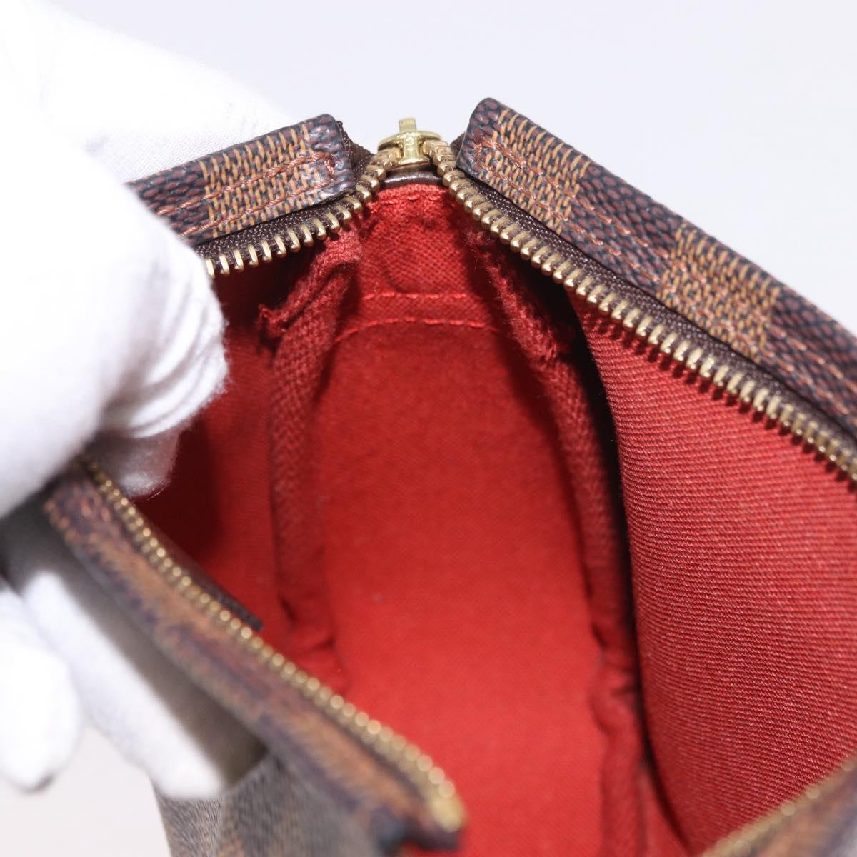 LOUIS VUITTON Damier Ebene Trousse Makeup Pouch N51982 LV Auth 186298V