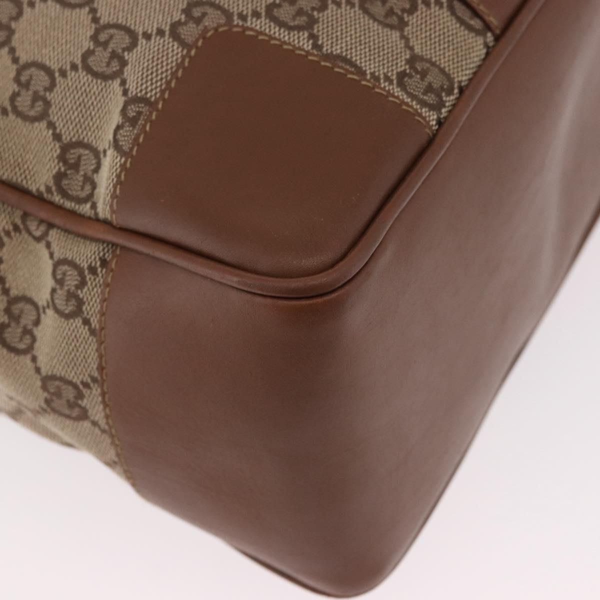 GUCCI GG Canvas Web Sherry Line Tote Bag Beige Silver Red Auth 186307