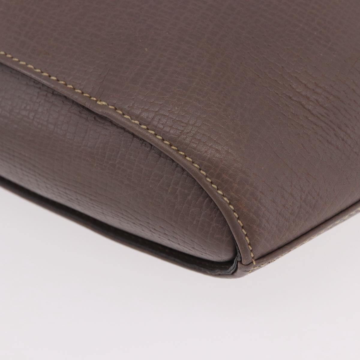 LOEWE Shoulder Bag Leather Purple gray Auth 186309