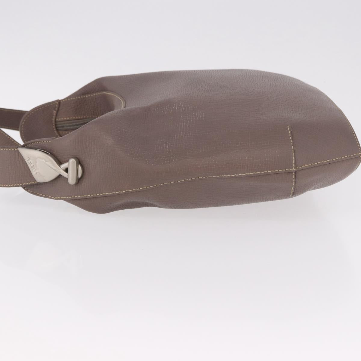 LOEWE Shoulder Bag Leather Purple gray Auth 186309