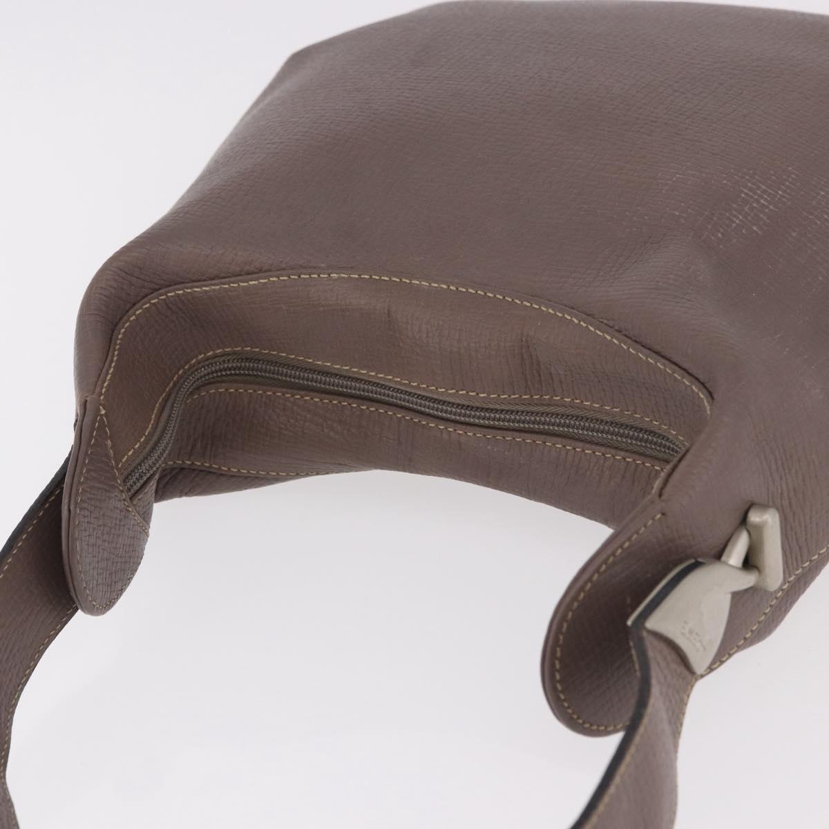 LOEWE Shoulder Bag Leather Purple gray Auth 186309