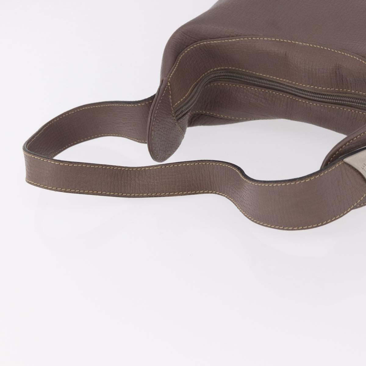 LOEWE Shoulder Bag Leather Purple gray Auth 186309