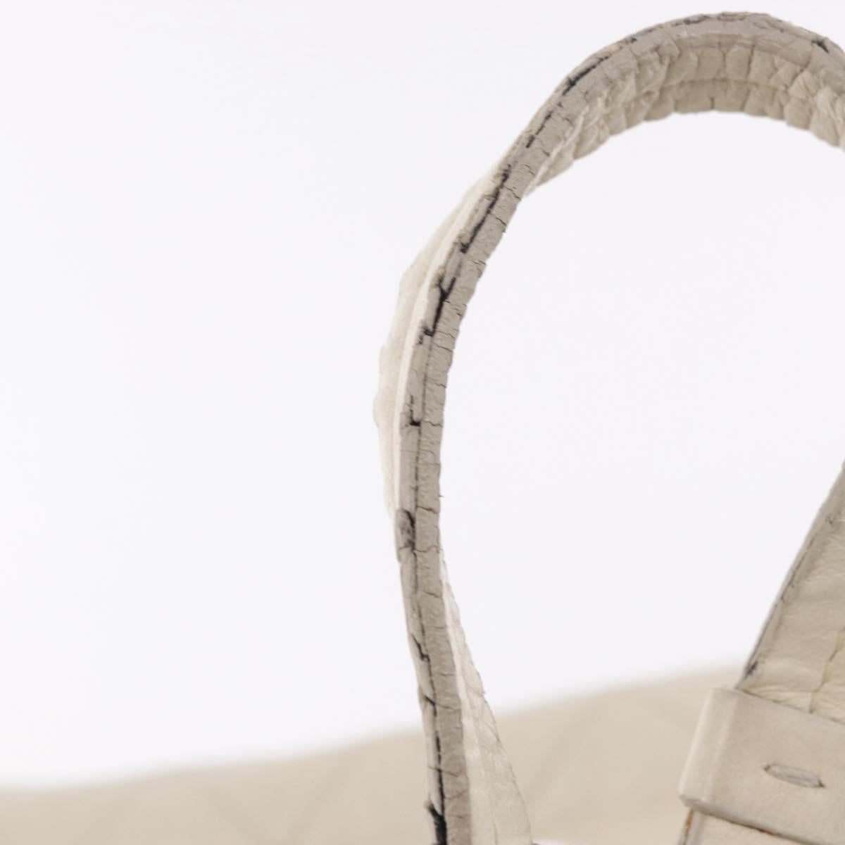 CHANEL Chain Matelasse Shoulder Bag Lamb Skin Ivory Silver CC Auth 186310