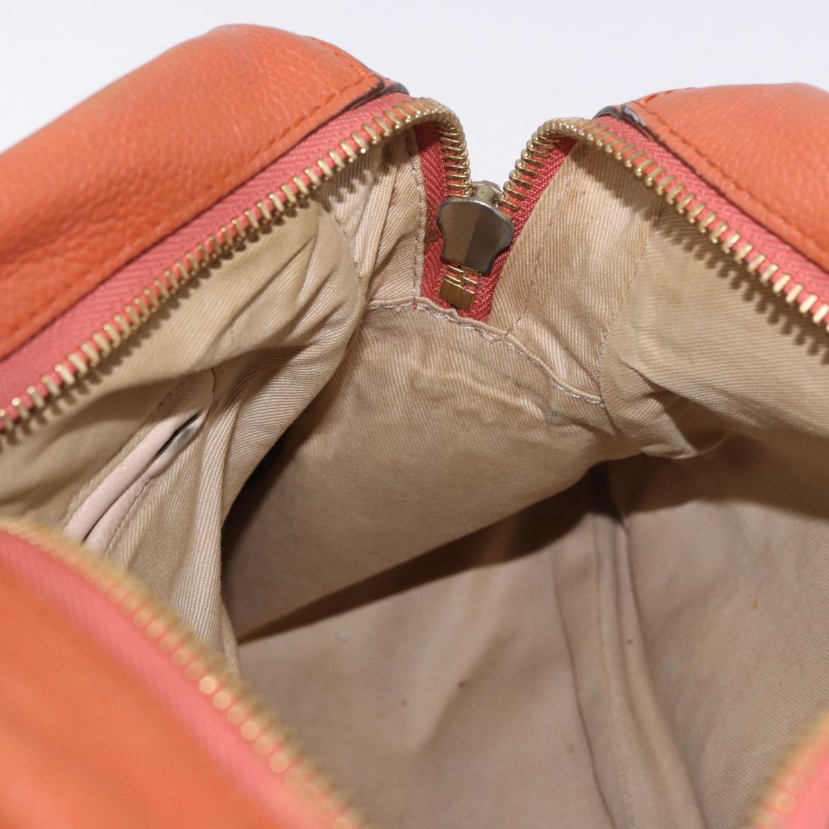 Chloe Paraty Hand Bag Leather 2way Orange Gold Auth 186311