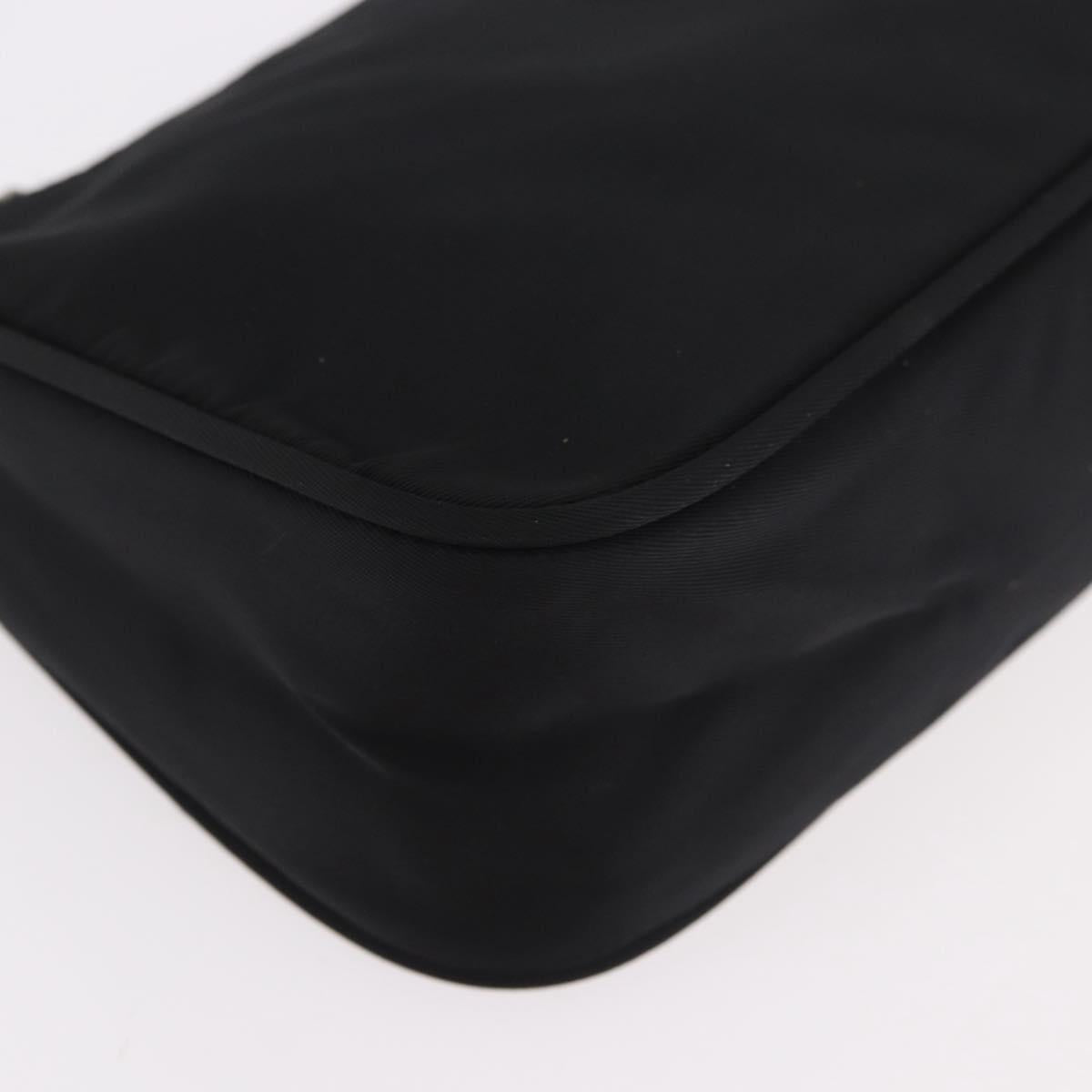 PRADA Accessory Pouch Nylon Black Silver Auth 186312A