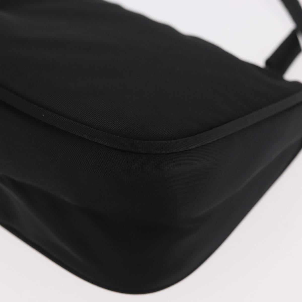 PRADA Accessory Pouch Nylon Black Silver Auth 186312A