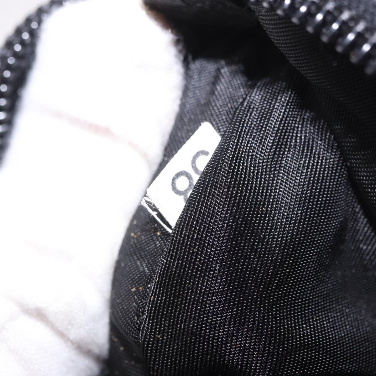 PRADA Accessory Pouch Nylon Black Silver Auth 186312A