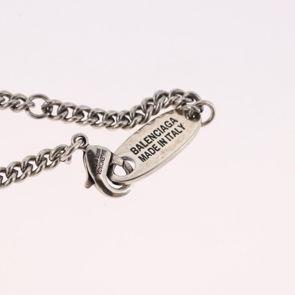 BALENCIAGA BB Icon Necklace metal Silver tone Auth 186316A