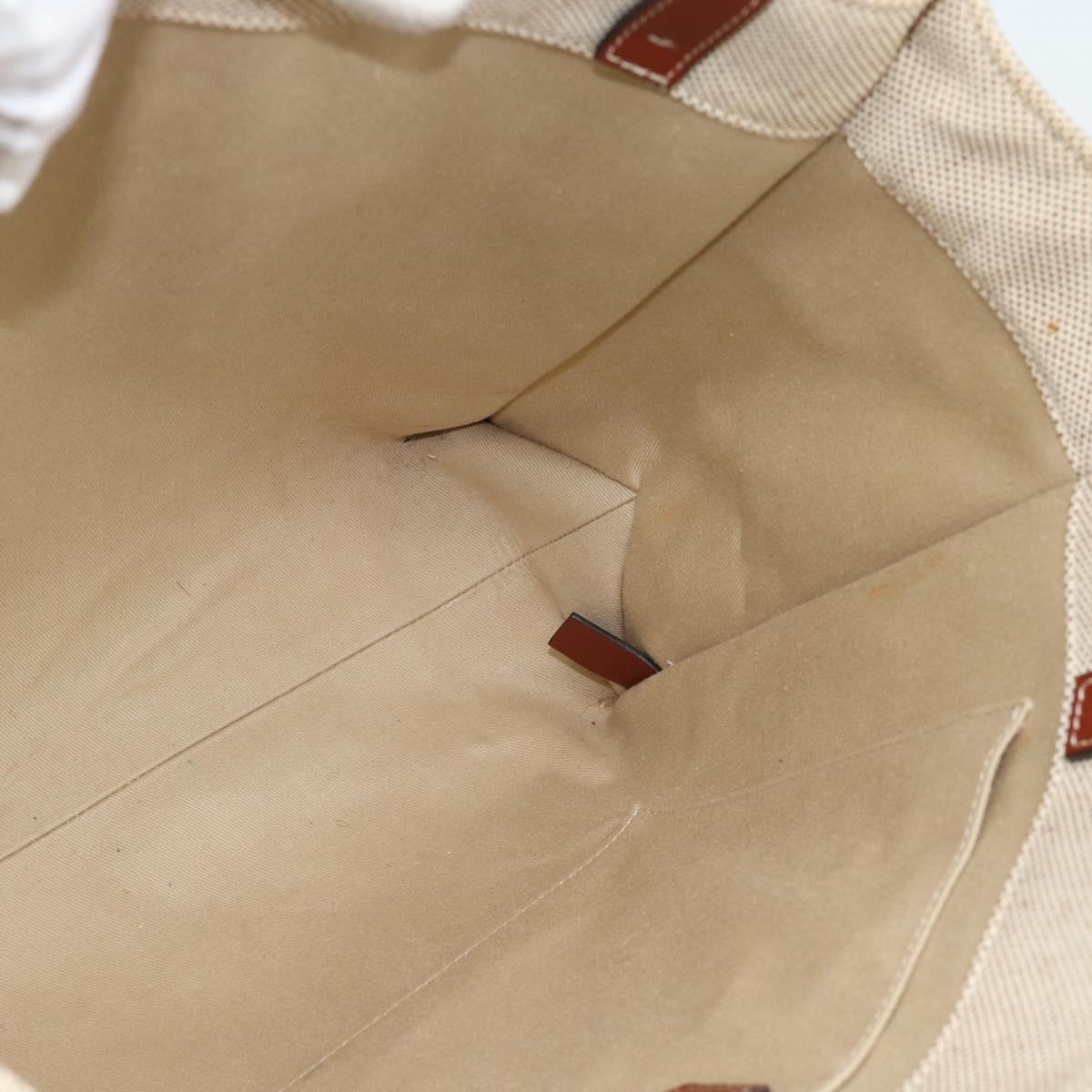 Chloe Woody Tote Bag Canvas Beige Auth 186322A