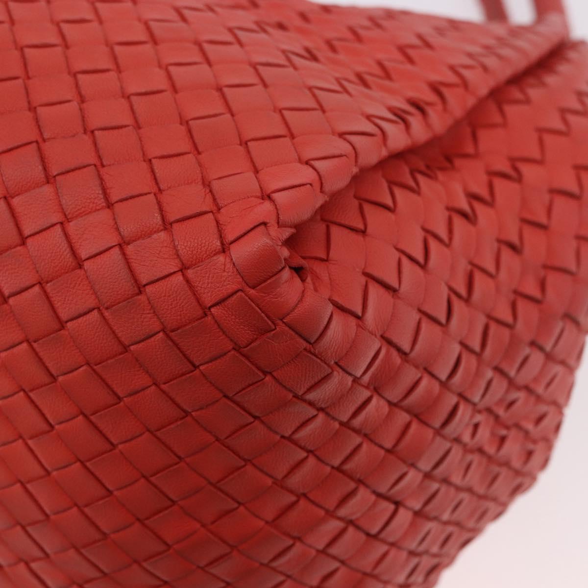 BOTTEGA VENETA INTRECCIATO Tote Bag Leather Red 222322 Auth 186324A