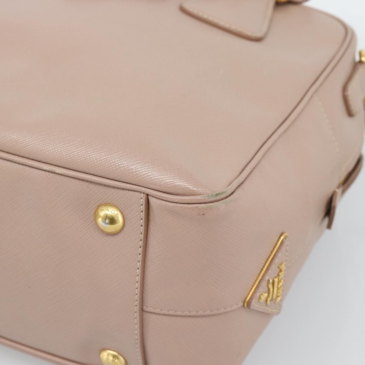 PRADA Hand Bag Saffiano leather 2way Pink Gold Auth 186328A