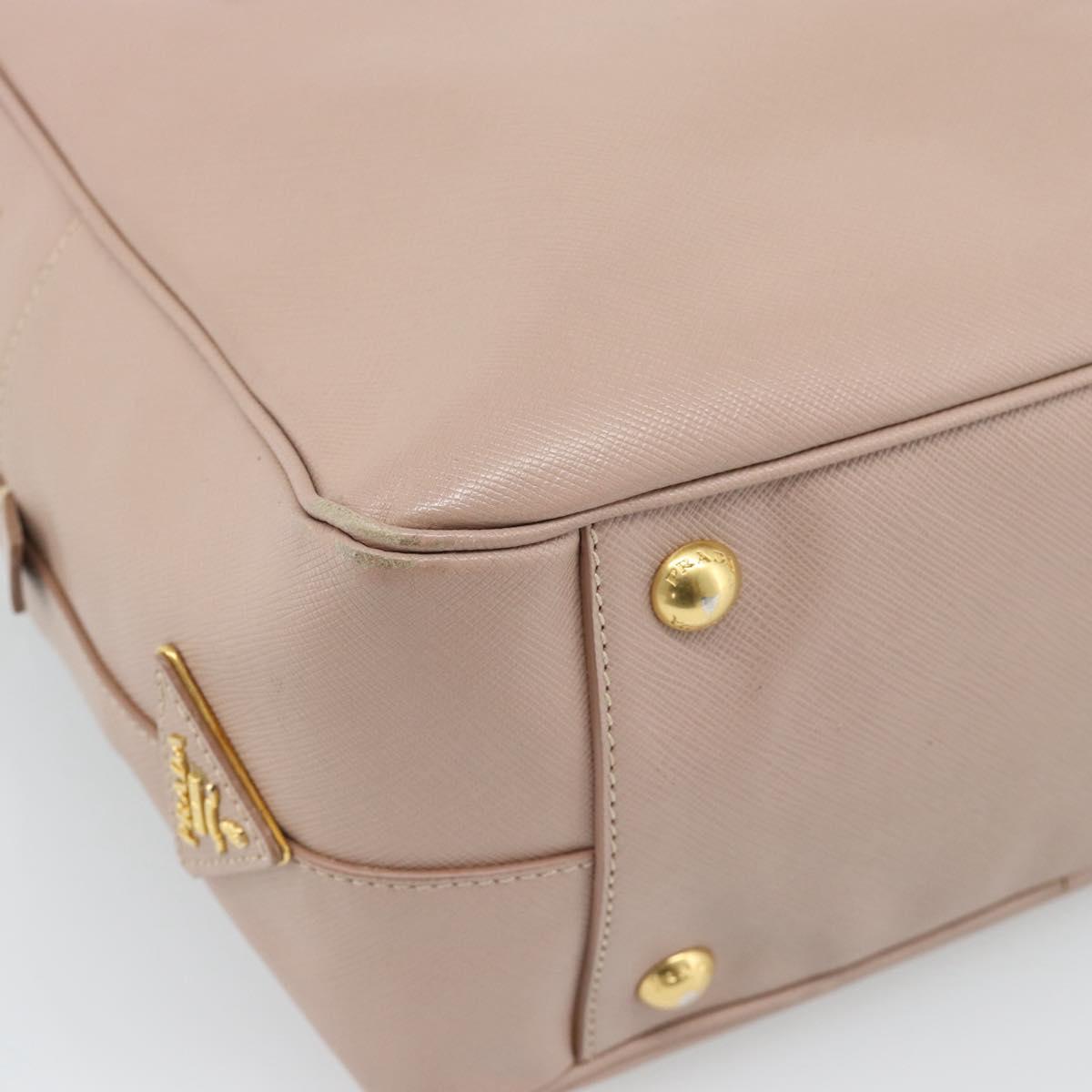 PRADA Hand Bag Saffiano leather 2way Pink Gold Auth 186328A