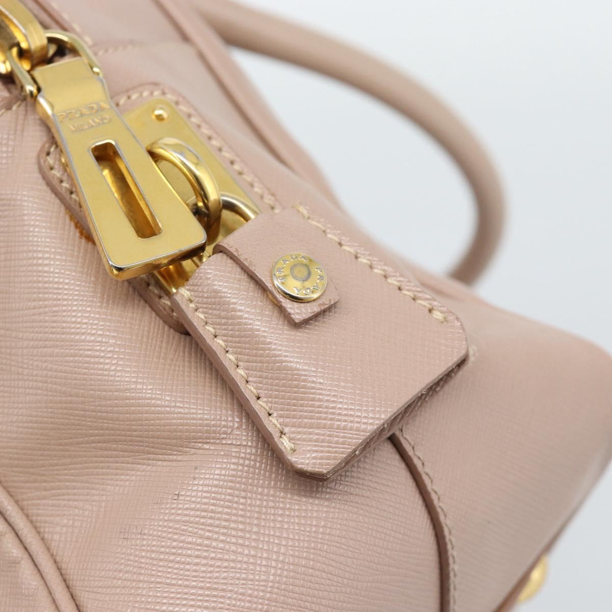 PRADA Hand Bag Saffiano leather 2way Pink Gold Auth 186328A