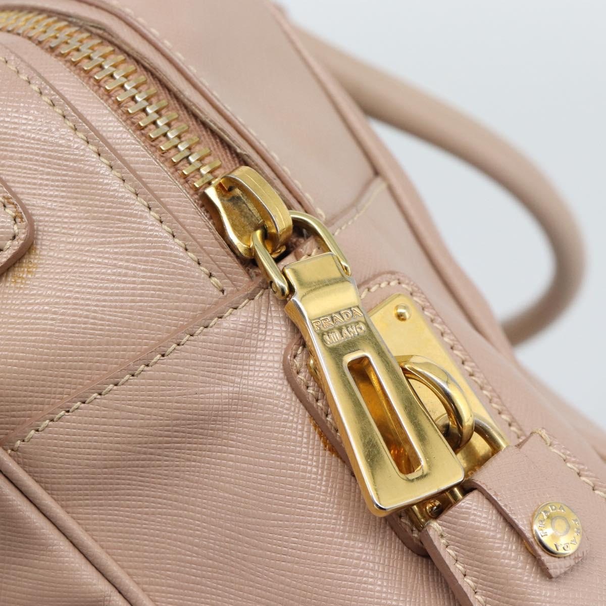 PRADA Hand Bag Saffiano leather 2way Pink Gold Auth 186328A