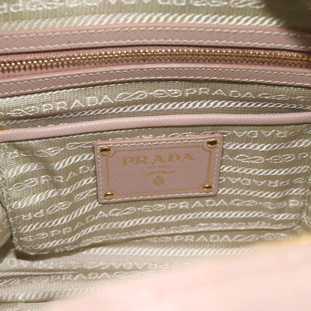 PRADA Hand Bag Saffiano leather 2way Pink Gold Auth 186328A