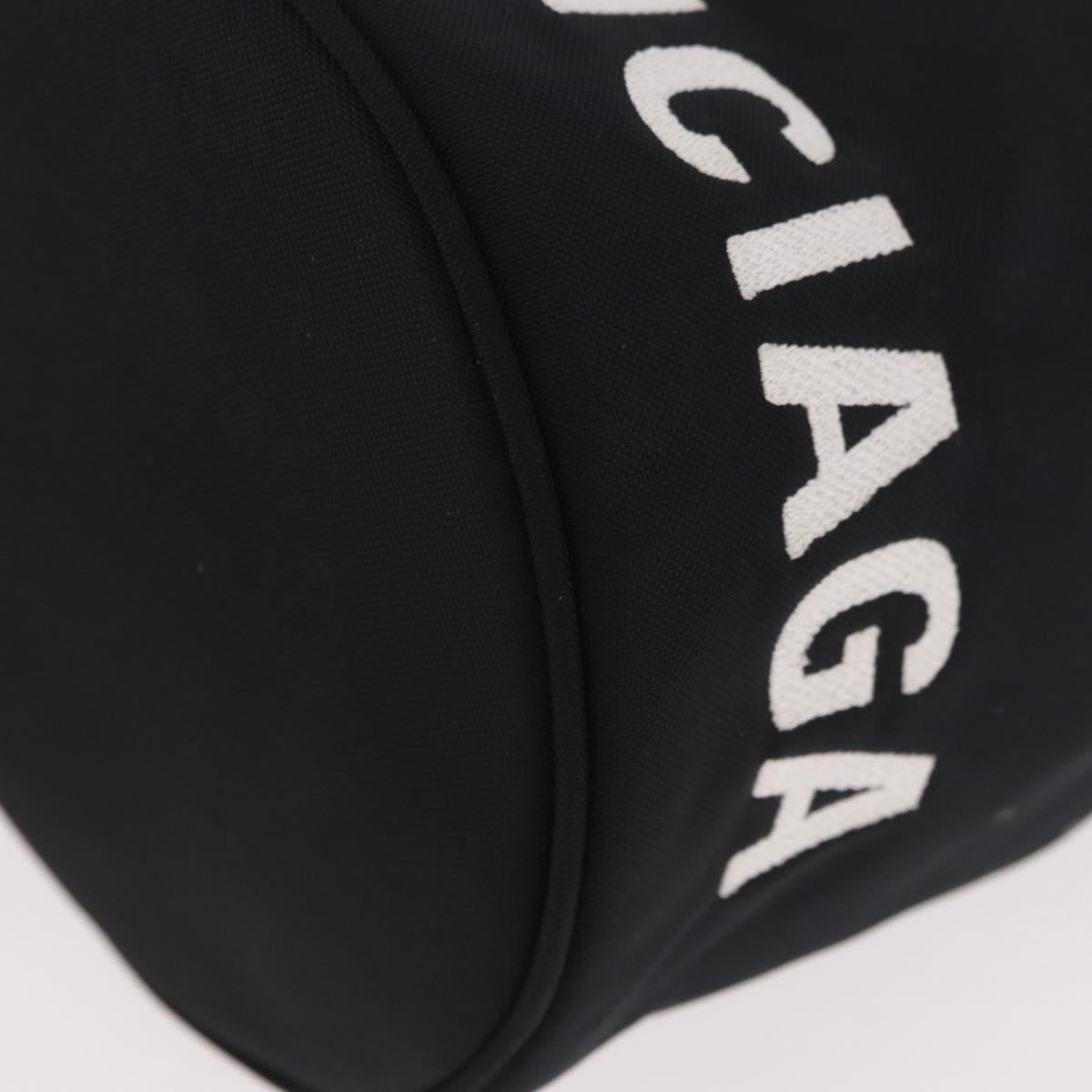 BALENCIAGA Hand Bag Canvas Black Silver 619458 Auth 186329A