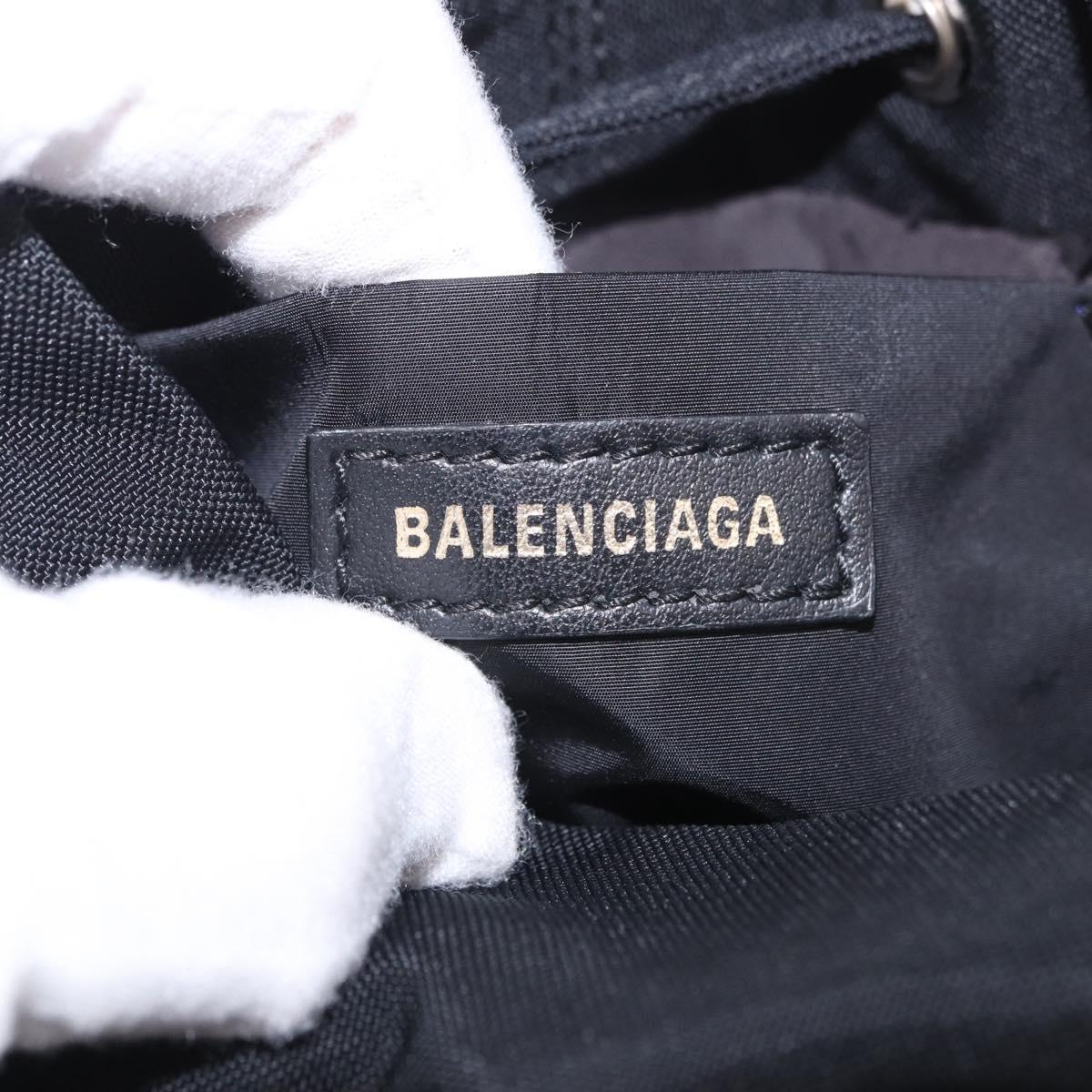 BALENCIAGA Hand Bag Canvas Black Silver 619458 Auth 186329A