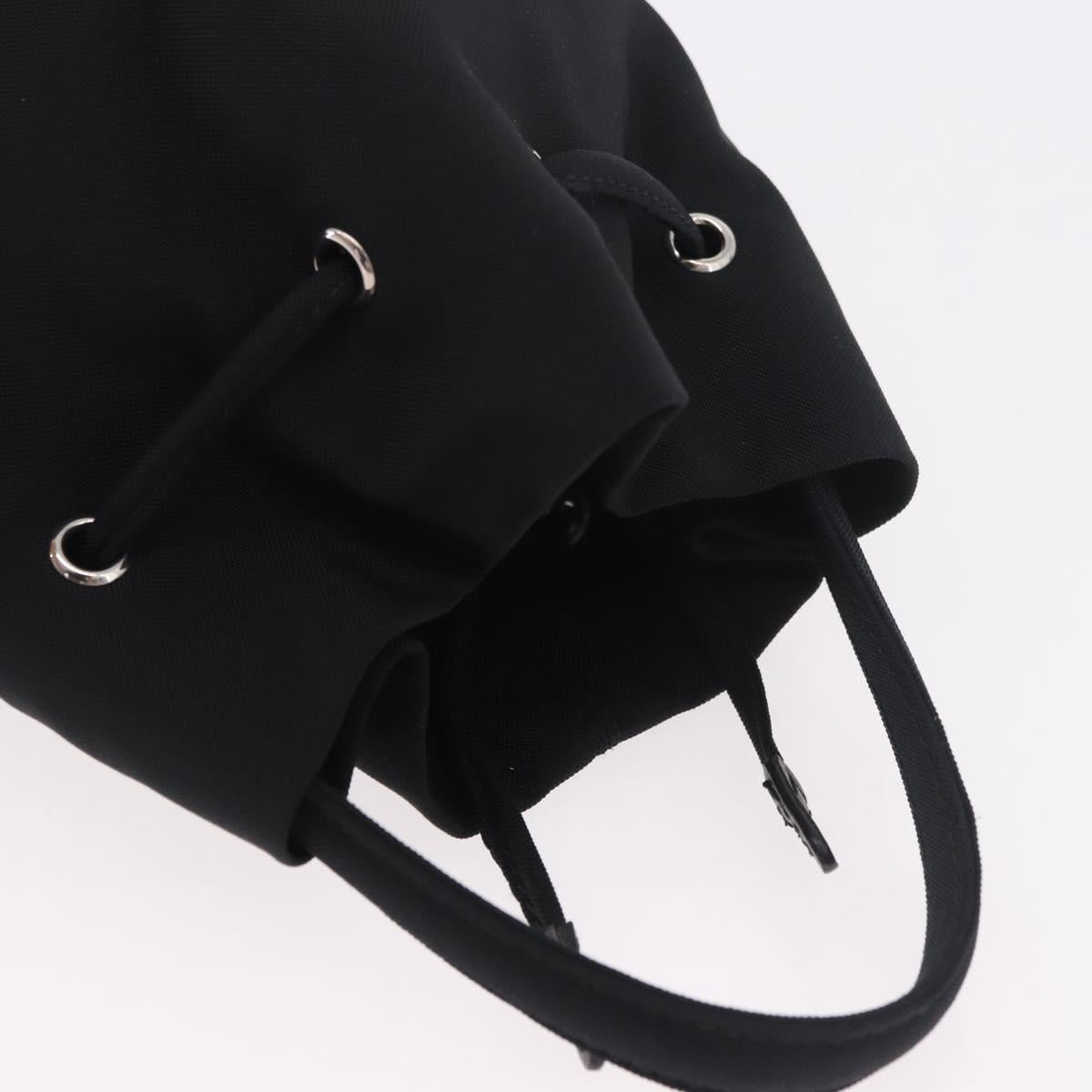 BALENCIAGA Hand Bag Canvas Black Silver 619458 Auth 186329A