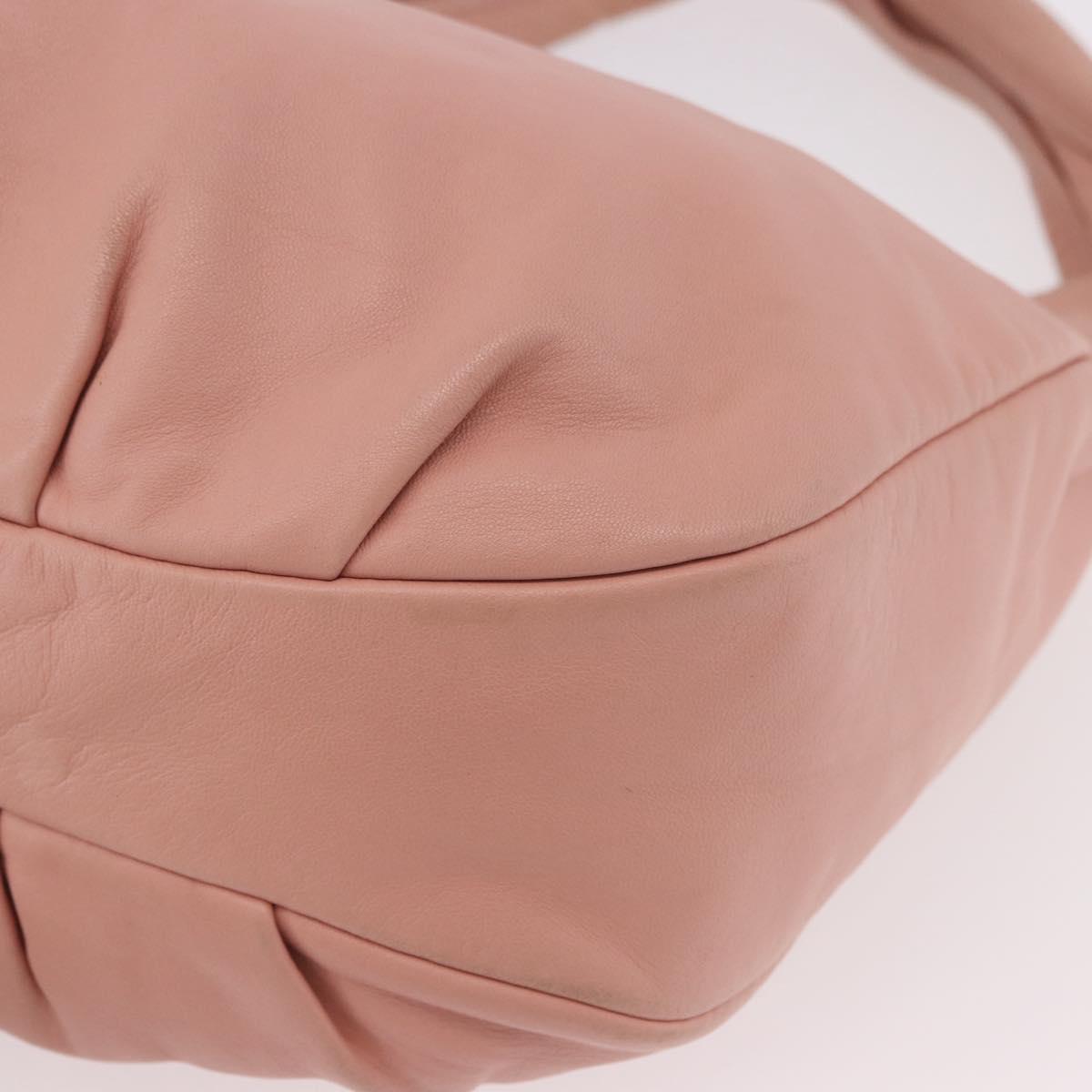 LOEWE Shoulder Bag Leather Pink Silver Auth 186331A
