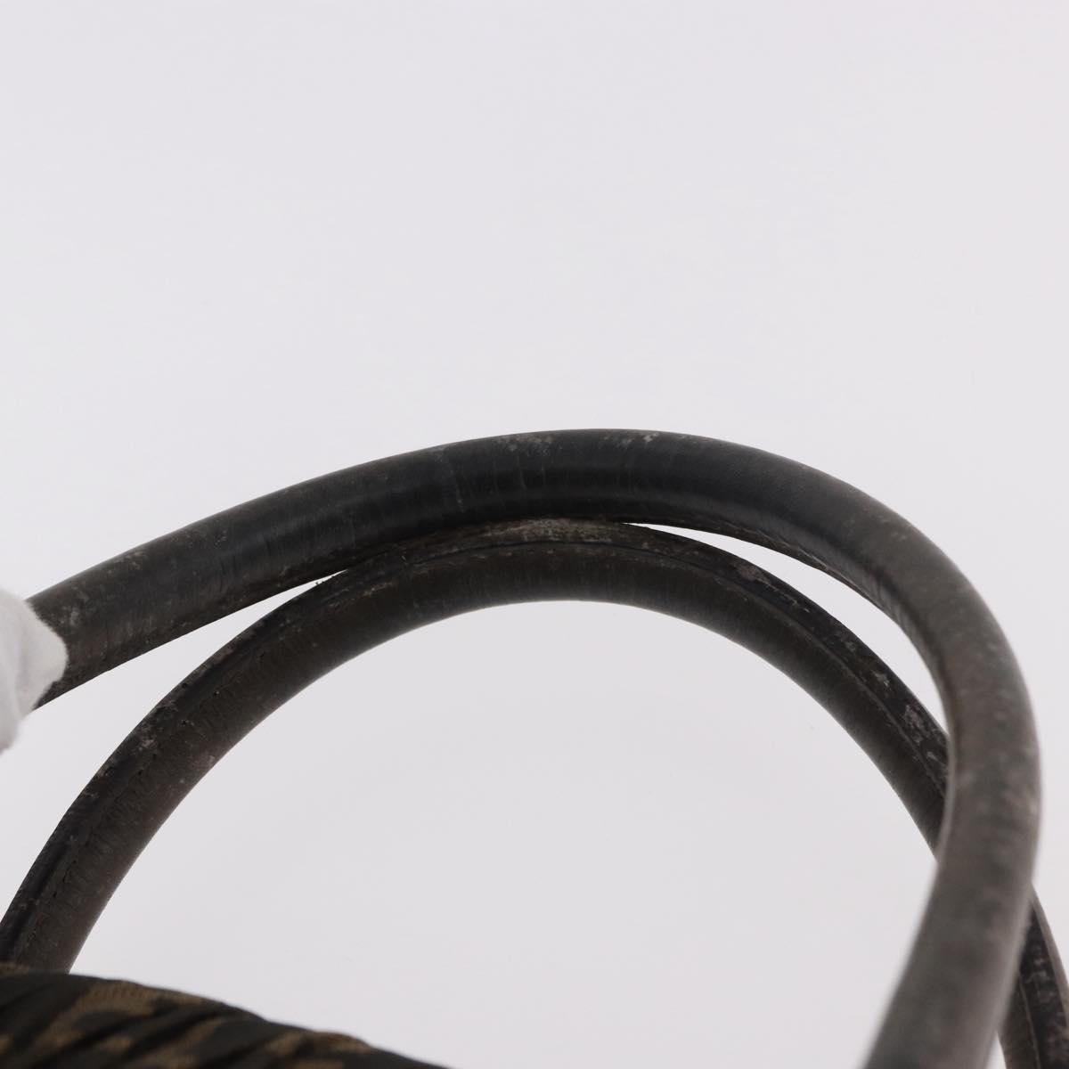 FENDI Zucca Canvas Hand Bag Black Brown Auth 186332