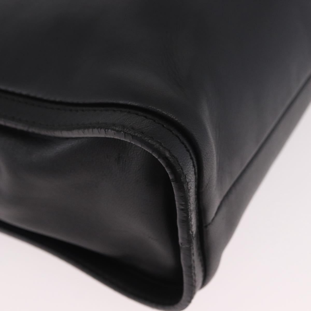 LOEWE Shoulder Bag Leather Black Gold Auth 186334A